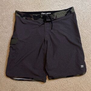 Billabong Black and Light Gray Swim Shorts